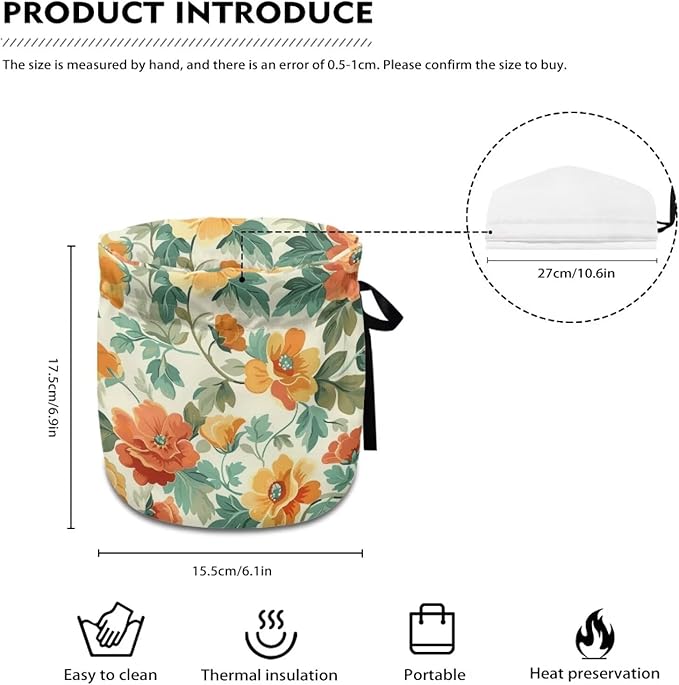Flower Tea Cozy for Teapot Kettle Dust Cover Large Tea Cosy Insulation and Keep Warm Portable Easy to Clean Kettle Protective Suitable for Kitchens Hotels or Cafes