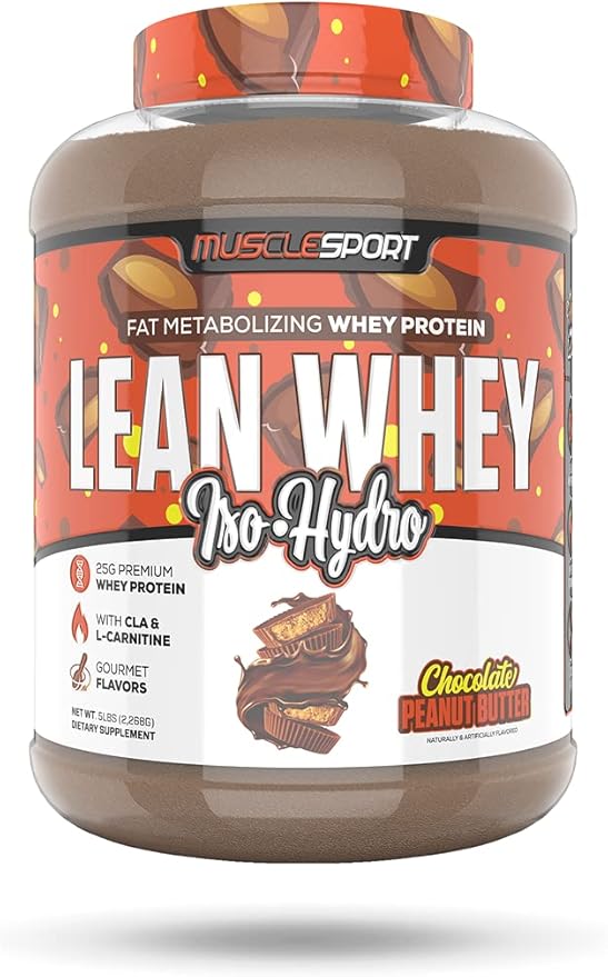 Musclesport Lean Whey Revolution??Protein Powder - Whey Protein Isolate - Low Calorie, Low Carb, Low Fat, Incredible Flavors - 25g Protein per Scoop - 5lb Chocolate Peanut Butter