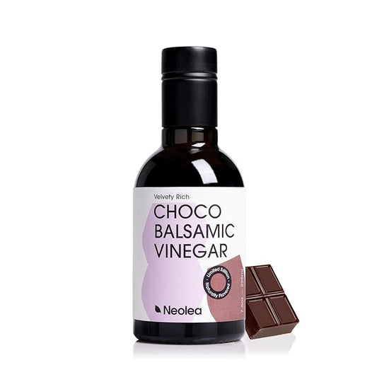 Neolea Chocolate Balsamic Vinegar from Greece - Aged 3 Years in French Oak Barrels - Made from Grape Must & Red Wine Vinegar - Flavored Dressing for Salad, Cooking - 8.45 fl oz (250 ml)