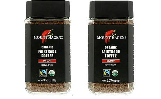 Mount Hagen Freeze Dried Instant Coffee- 3.53 Oz Jars- 2 Pack