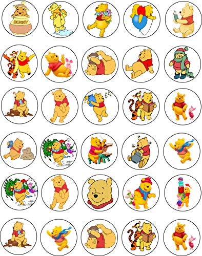 30 x Cupcake Toppers - Honey Bear Inspired Collection of Edible Cake Decorations | Uncut on Icing Sheet