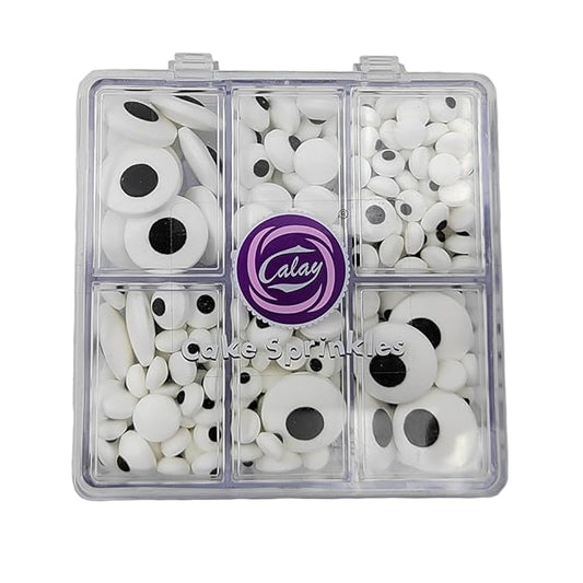 1 Bottle Candy Eyeballs Edible Eyes for Decorating Halloween Sprinkles Baking Cake Decorations Ice Cream Cookies Cupcake Toppers (Three Size Candy Eyes)