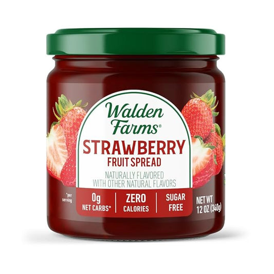 Walden Farms Strawberry Fruit Spread – Zero Calorie, Low Carb, Keto-Friendly, Vegan, Sugar-Free