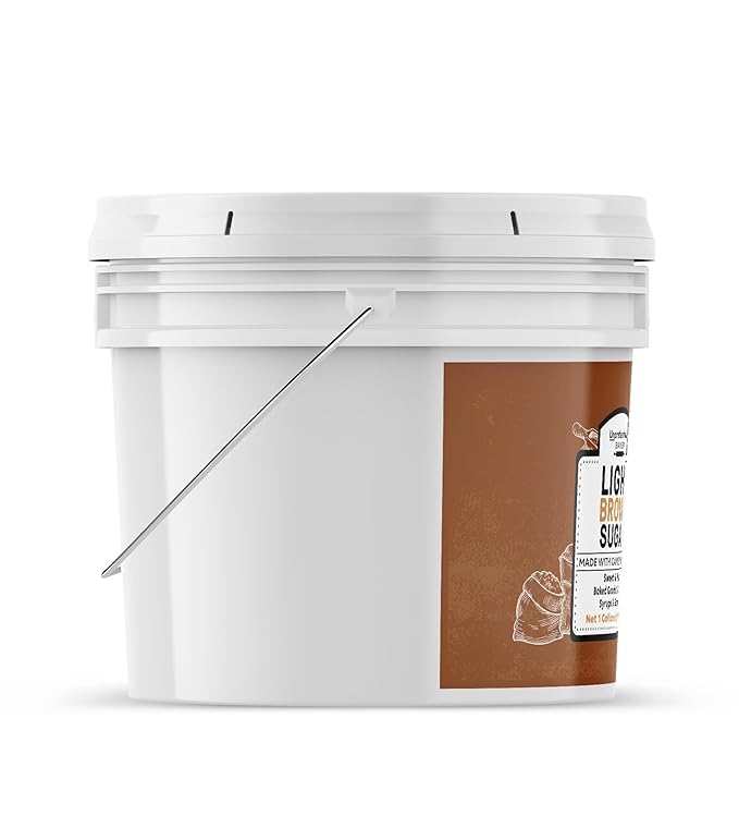 Unpretentious Light Brown Sugar, 2 Gallon Bucket, Made With Cane Molasses, Perfect For Desserts, Meat & Fruit