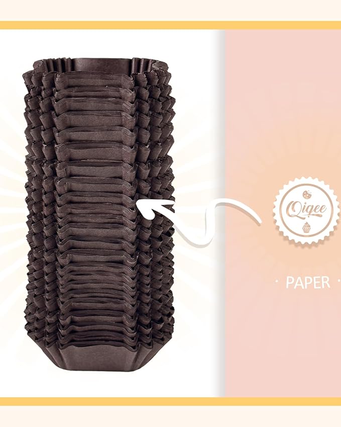 qiqee 500pcs Coffee Square Cupcake Liners Muffin Linner No Smell, Food Grade Baking Cups竊늆tandard Sizeç«?,<div>