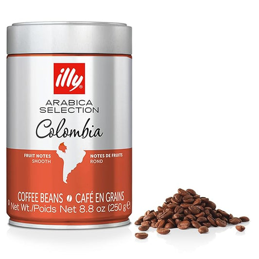illy Whole Bean Coffee - Perfectly Roasted ??Colombia Medium Roast ??Smooth Taste, Notes of Fruit ??Fruit Notes - 100% Arabica Beans - No Preservatives ??8.8 Ounce