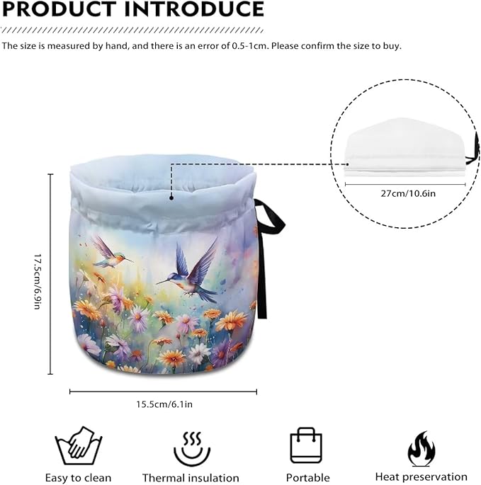 Hummingbird Tea Cozy for Teapot Insulated Flower Teapot Cozy Tea Cosy for Teapot Dust Protector Home Kitchen Decor