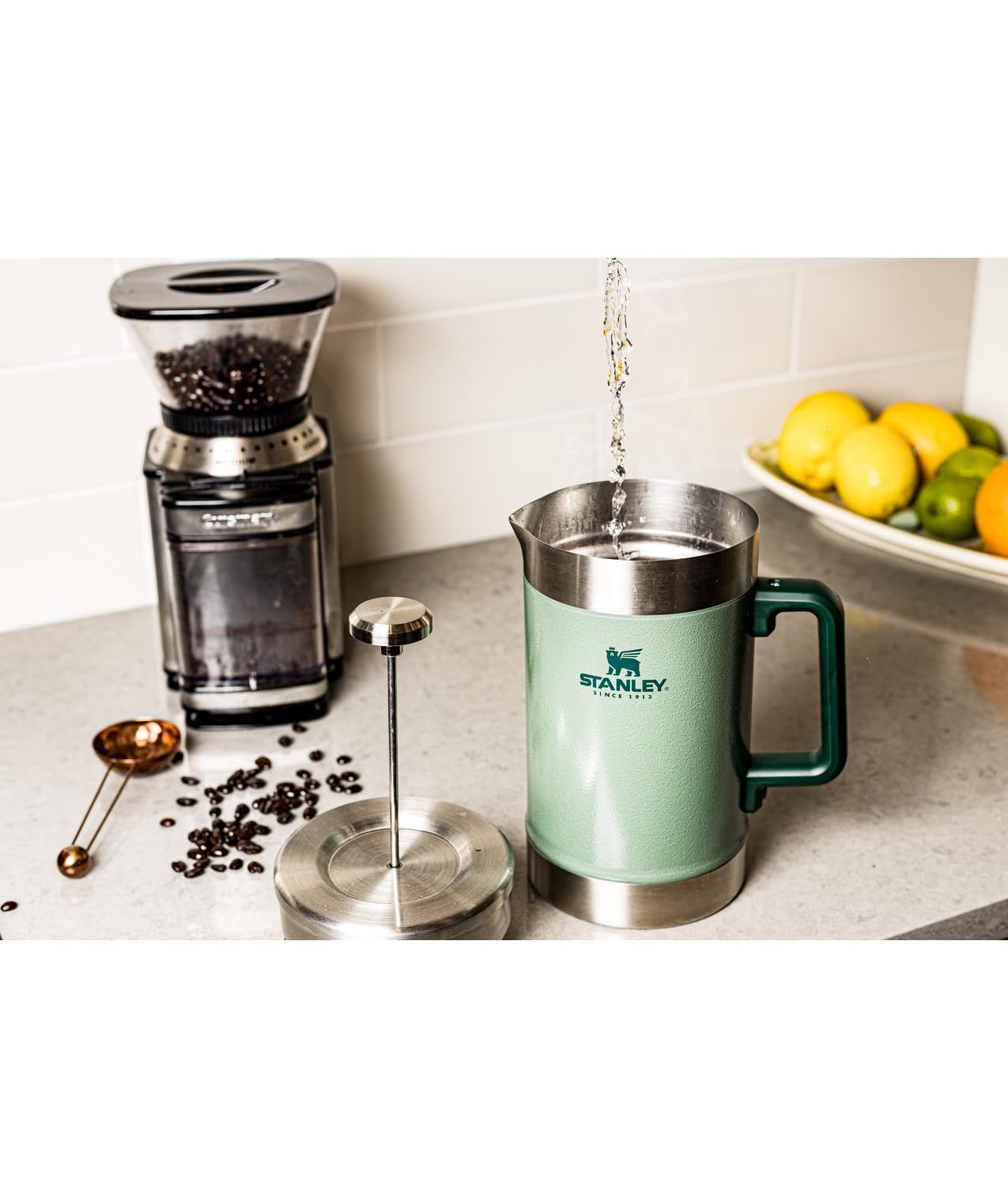 STANLEY Classic Stay-Hot French Press Coffee Maker 48 oz | 5 Minute Brew, 4 Hours Hot | Mesh Filter