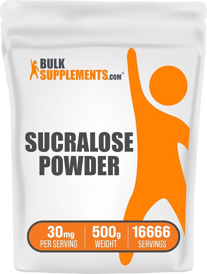 BulkSupplements.com Sucralose Powder - Sucralose Sweetener, Sugar Substitute for Baking - Zero Calorie Sweetener - Pure & Gluten Free, 30mg per Serving, 500g (1.1 lbs) (Pack of 1)