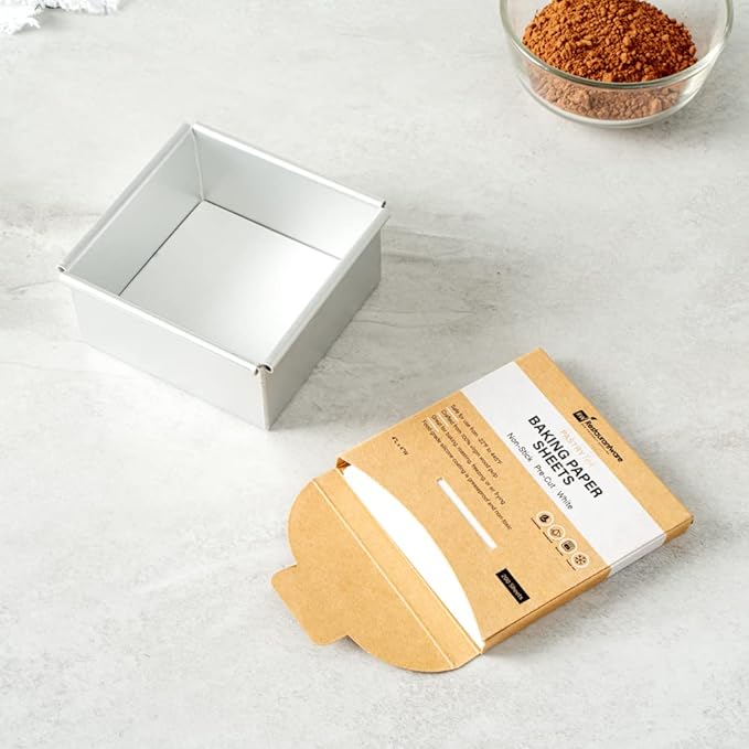 Restaurantware Pastry Tek 4 x 4 Inch Parchment Paper Sheets 1000 Greaseproof Baking Sheets For Oven - Pre-cut Double-Sided Silicone Coating White Paper Nonstick Baking Sheets Reusable