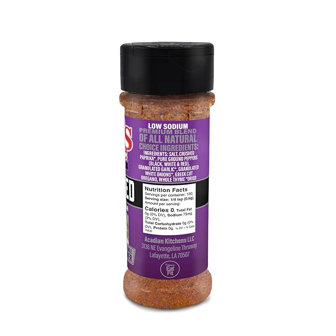 Cajun's Choice Blackened Seasoning - 2.75 oz Jar, All Natural, Low Salt, Gluten-Free - Authentic Louisiana Spice for Fish, Wings & BBQ