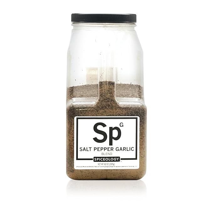 Spiceology – Salt Pepper Garlic (SPG) Seasoning – Premium Spice Blend for Beef, Pork, Poultry & Veggies – Ideal as Steak Rub, BBQ Seasoning & All-Purpose Meat Rub – 82 oz