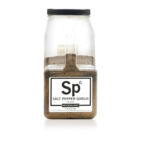 Spiceology – Salt Pepper Garlic (SPG) Seasoning – Premium Spice Blend for Beef, Pork, Poultry & Veggies – Ideal as Steak Rub, BBQ Seasoning & All-Purpose Meat Rub – 82 oz