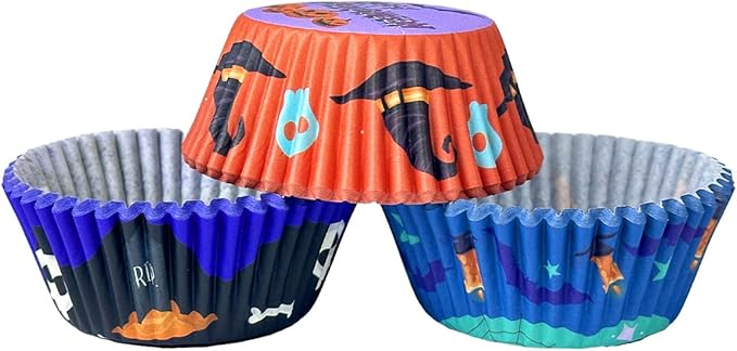 qiqee Halloween 300PCS Standard Cupcake Liners Cupcake Cups 6 Designs Halloween Potion Cupcake Papers Baking Cups Cupcake Wrappers (Medium Size)