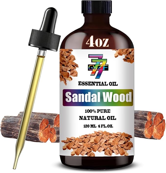 Sandalwood Essential Oil (4 oz/120 ml) ??Sandalwood Oils for Aromatherapy, diffusers, humidifiers, Home fragrances, DIY Skincare, soap Making, DIY Candle, Relaxation, Yoga, and Meditation