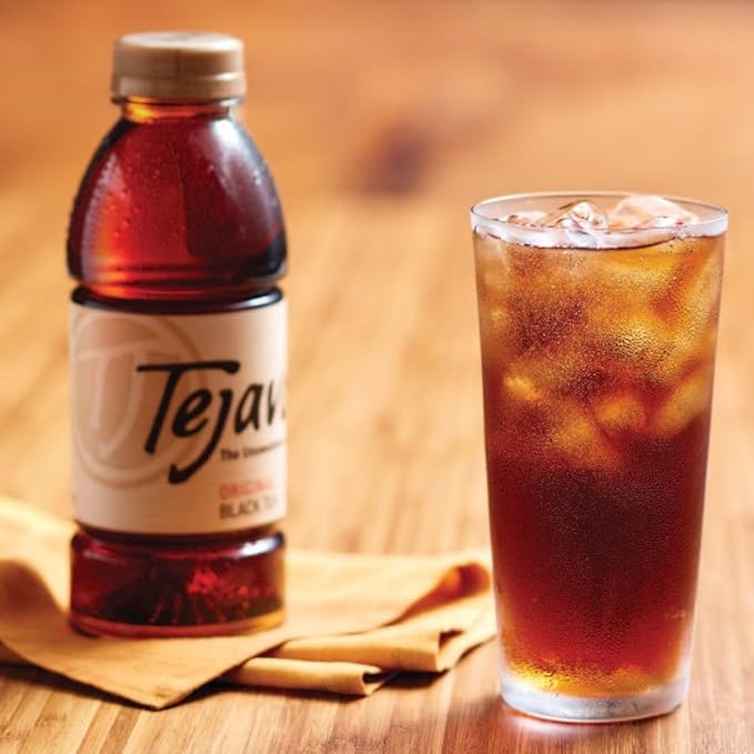 Tejava Original Unsweetened Black Iced Tea, 12 Pack, 16.9oz PET Bottles, Non-GMO, Kosher, No Sugar or Sweeteners, No calories, No Preservatives, Brewed in Small Batches