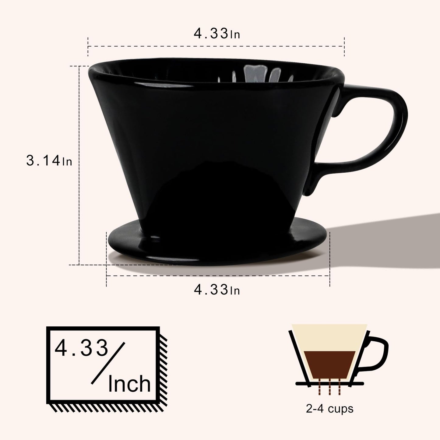 hailanbao Handmade Pour Over Ceramic Coffee Dripper