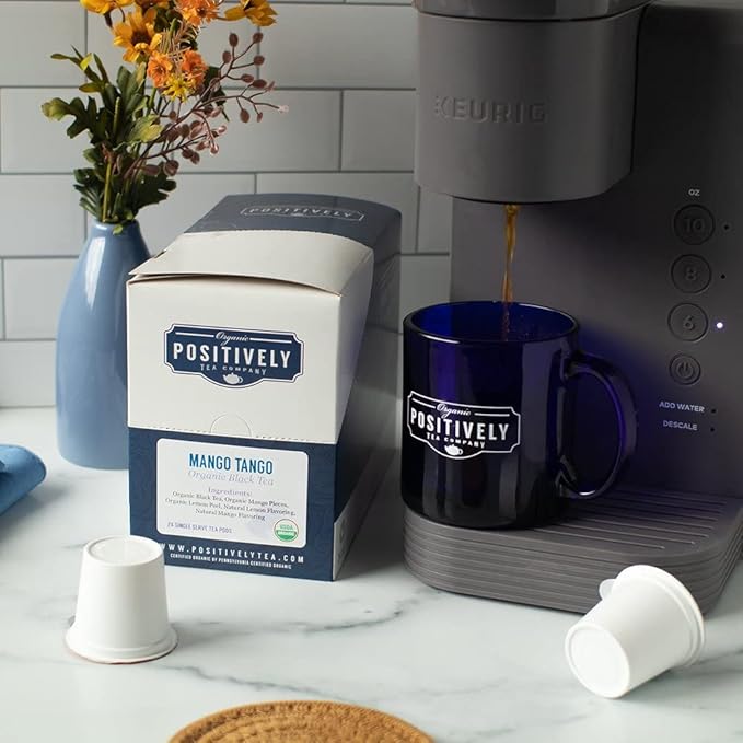 Organic Positively Tea Company, Mango Tango Black Tea, K-Cup Compatible, 24 Pods