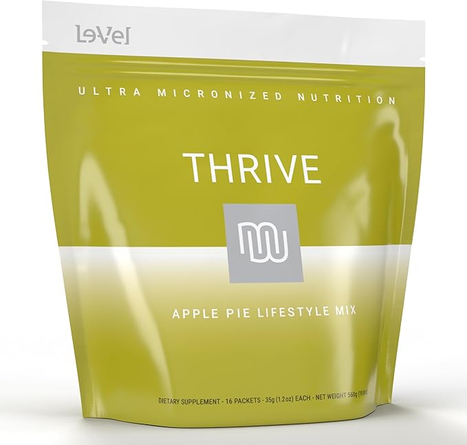 Thrive Protein Shake | 16 Packets (35g Each) | Gluten-Free, Pea Protein Blend, Probiotics, Fiber & Digestive Enzymes | Supports Lean Muscle (16 Packets (Single Servings), Apple Pie)