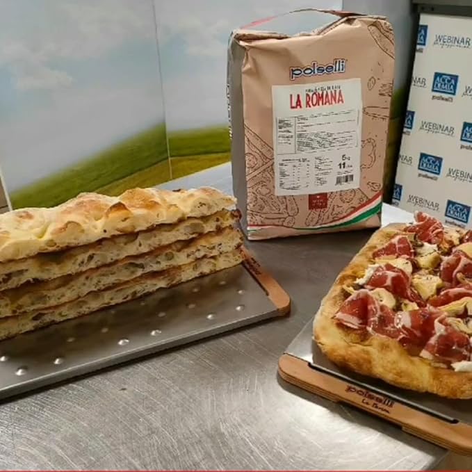 Polselli La Romana Pinsa & Pizza in Pala Flour ,11 lb ??Type 0 High-Protein Wheat & Rice Flour Blend ??Ideal for Roman-Style Pizza and Flatbread Light & Airy Crust, Crunchy Texture, Perfect for Sourdough & Artisan Baking