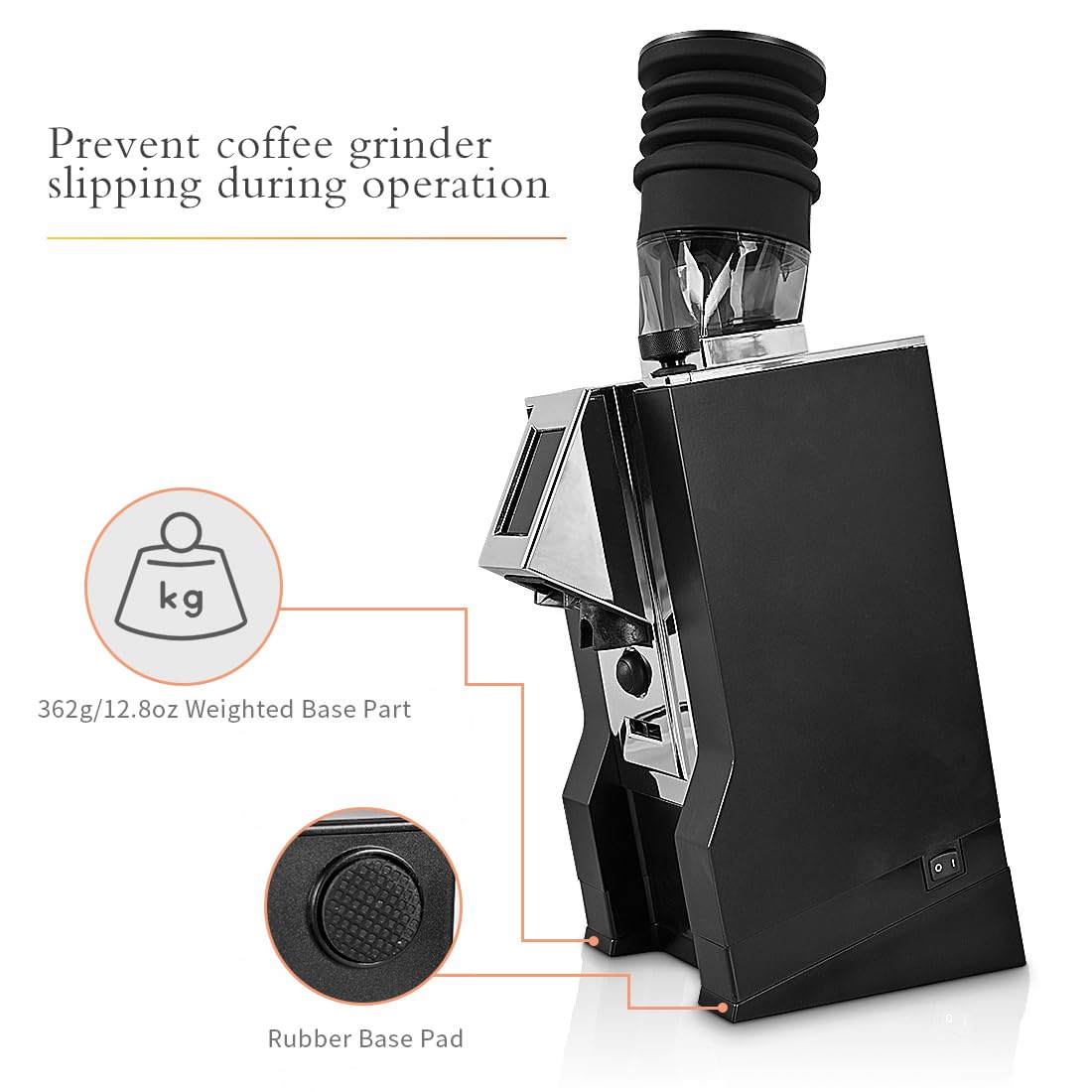 Incline Stand with Tray Compatible with Eureka Mignon Grinder Durable Tilted Angled Base and Drip