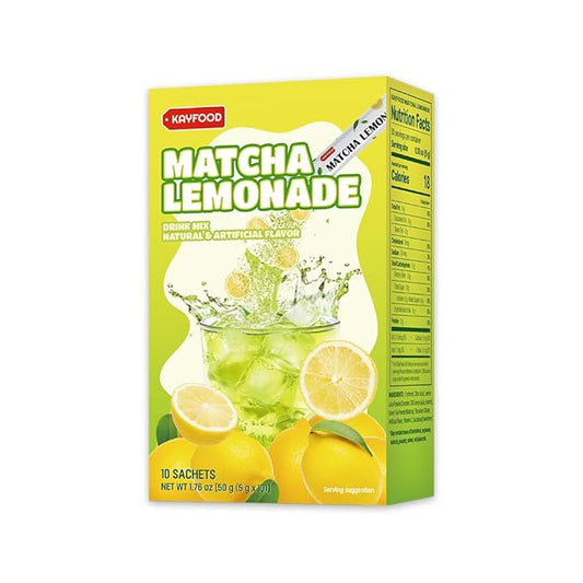 KAYFOOD Premium Teaade Matcha Lemon & Peach Oolongade Oolong Tea, Mix Powered Sugar Free, Diet, Korean Beverage, Dlended Hot & Iced Tea Ade, Healthy Drink (30, Matcha Lemonade) (10ST)