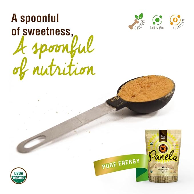 Panela - Unrefined Evaporated Sugar Cane, 1 pound (2 bags)