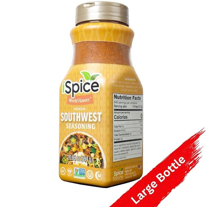iSpice Blend | Southwest Seasoning | 20.95 oz | Mixed Spice & Seasoning | Bulk Size | Halal | Kosher (Southwest)