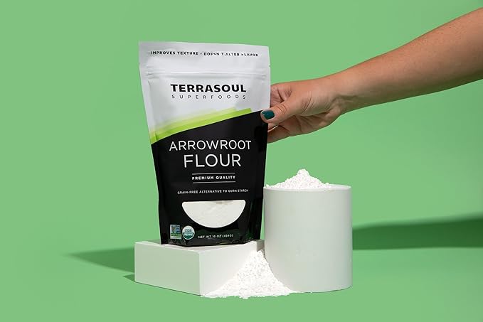 Terrasoul Superfoods Organic Arrowroot Flour, 1 Lb - Gluten-free | Improves Texture for Keto Baking | Doesn't Alter Flavor