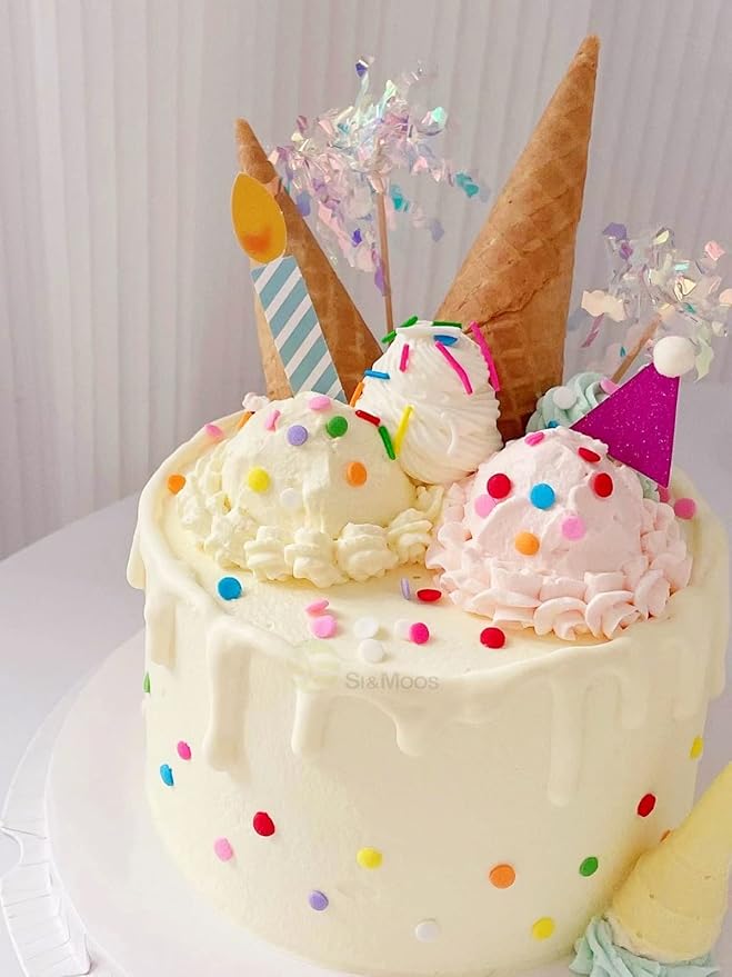 SE Si&Moos Rainbow Sprinkles Rainbow Confetti Sprinkles Edible Confetti Sequins for Cake Decorations, Baking, Ice Cream, Cookies, Cupcake Toppers Party Baby Shower Holiday Supplies 3 OZ