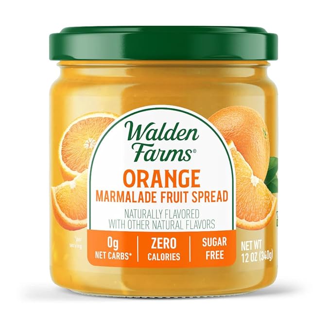 Walden Farms Orange Marmalade Fruit Spread ??Zero Calorie, Low Carb, Keto-Friendly, Vegan, Sugar-Free, Zesty Orange Citrus Flavor ??12 oz Bottle