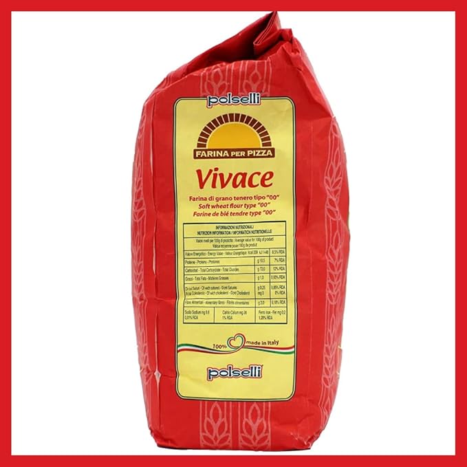 Vivace, Tipo "00" Double Zero Flour, OO Flour, Napoletana, Romana, Traditional Pizza Dough Mix, Pasta, Bread, (5 kg) 11 lbs by Polselli