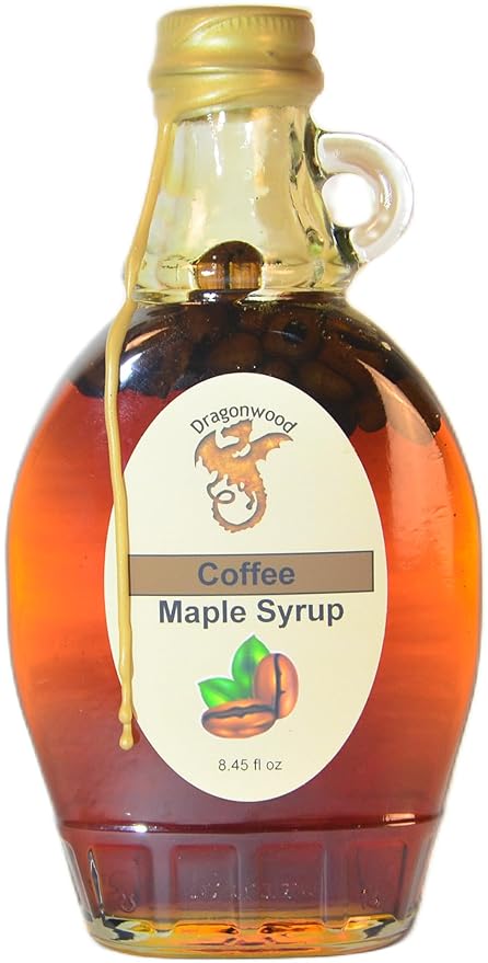 Coffee Maple Syrup - For Pancakes and Waffles ??Made With Pure Maple Syrup And Coffee Beans - By Dragonwood (8 fl oz)