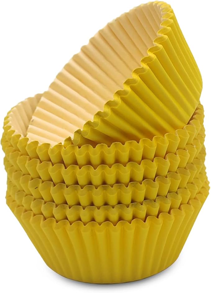 Standard Baking Cups, Classic Yellow Greaseproof Festive Cupcake Liners, 150-Count