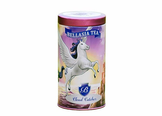 Cloud Catcher by Bellasia Tea. Raspberry Herbal Caffeine-Free Tea for Kids! Unique Sugar-Free Fruit Tisane Gift for Children! 16 Pyramid Sachets