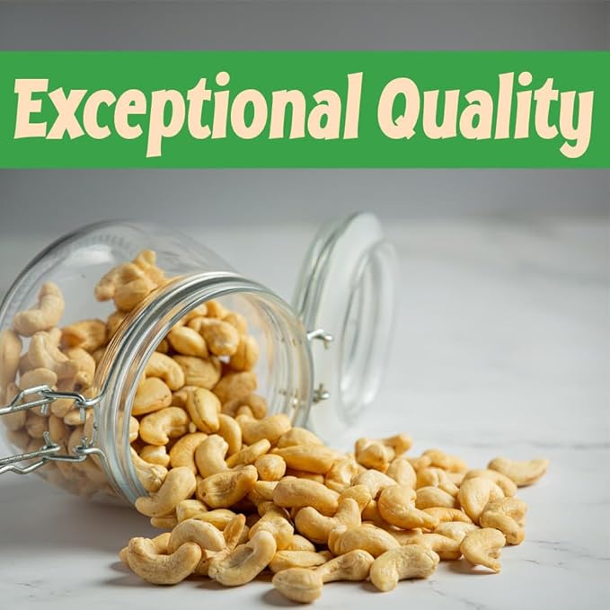 Sincerely Nuts ??Large Jumbo Cashews Roasted and Unsalted | Five Lb. Bag | Deluxe Kosher Snack Food | Healthy Source of Protein, Vitamin & Nutritional Mineral Content | Gourmet Quality Cashew Nut