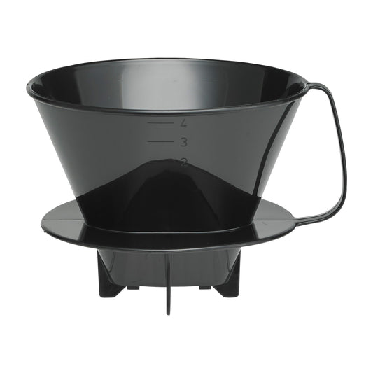 Fino Pour-Over Coffee Brewing Filter Cone, Number 4-Size, Black, Brews 8 to 12-Cups