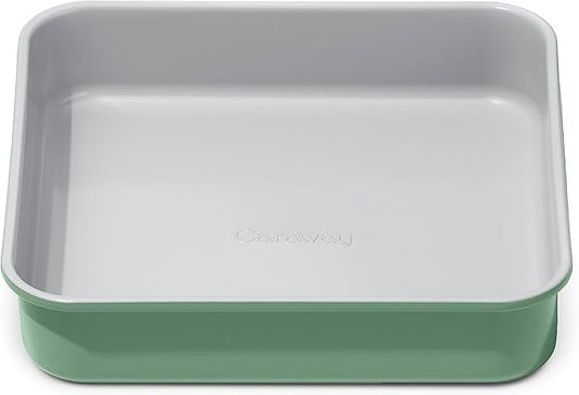 Caraway Non-Stick Ceramic 9??Square Pan - Naturally Slick Ceramic Coating - Non-Toxic, PTFE & PFOA Free - Perfect for Brownies, Lemon Bars, Cakes, & More - Sage