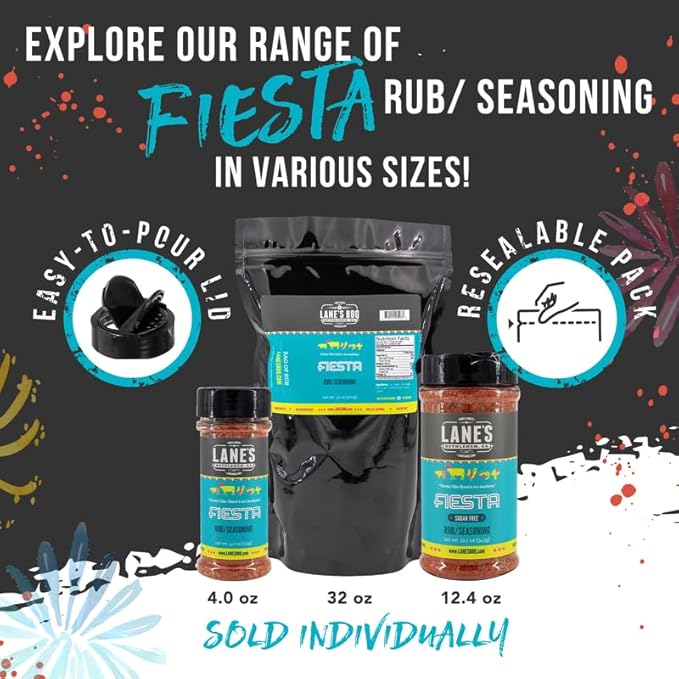 Lane's Fiesta Taco Seasoning Mix, All-Natural Keto Taco Seasoning, Chicken Taco Seasoning Mild, No MSG, Gluten Free Taco Seasoning Mix, 12.1 Oz