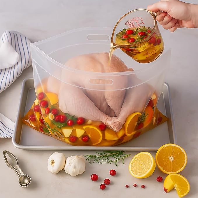HIC Kitchen Roasting Turkey Brining Bag, Holds 20-Pound Turkey, Brining Liquids, and Seasonings, Set of 2