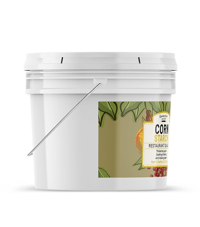 Unpretentious Corn Starch, 1 Gallon, Resealable Bucket, Thickening Agent, For Bulk Baking & Cleaning Use
