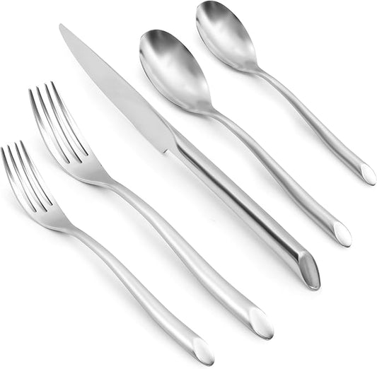 20-Piece Silverware Set, Stainless Steel Flatware Set, Cutlery Set Mirror Polished, Dishwasher Safe, Service for 4