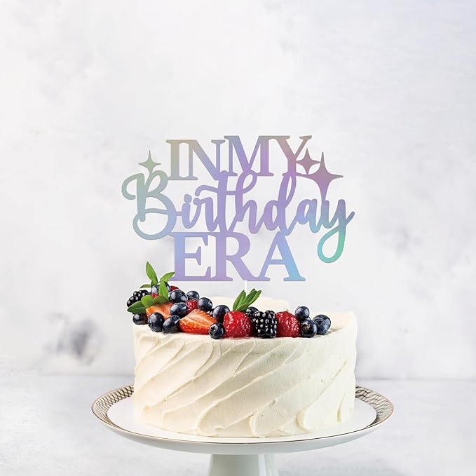 In My Birthday Era Cake Topper, Girls Birthday Party Decorations, Happy Birthday Cake Decorations Holographic