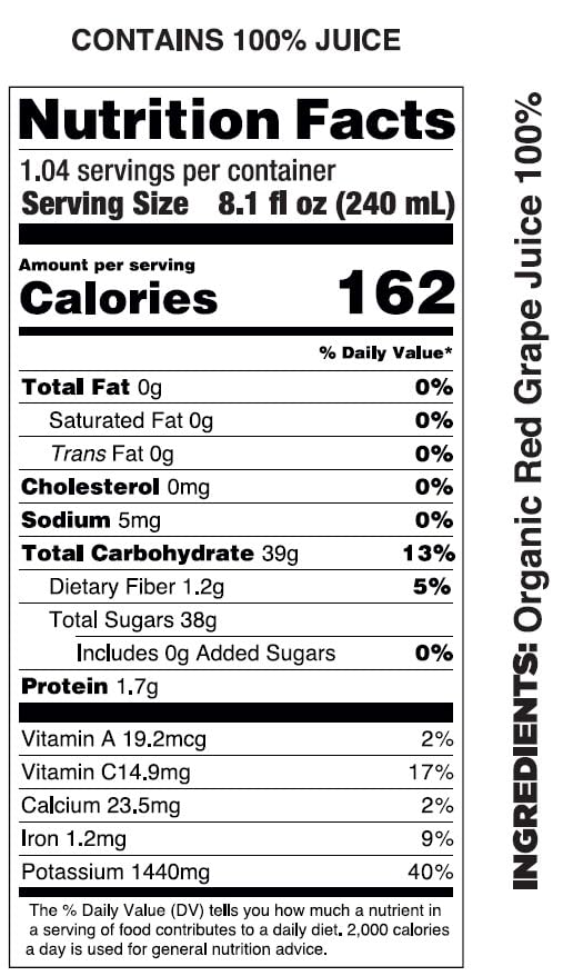 Pomona Organic Juices Pure Grape Juice, 8.4 Ounce Bottle (Pack of 12), Cold Pressed Organic Juice, Non-GMO, No Sugar Added, Not from Concentrate, Gluten Free, Kosher Certified, Preservative Free