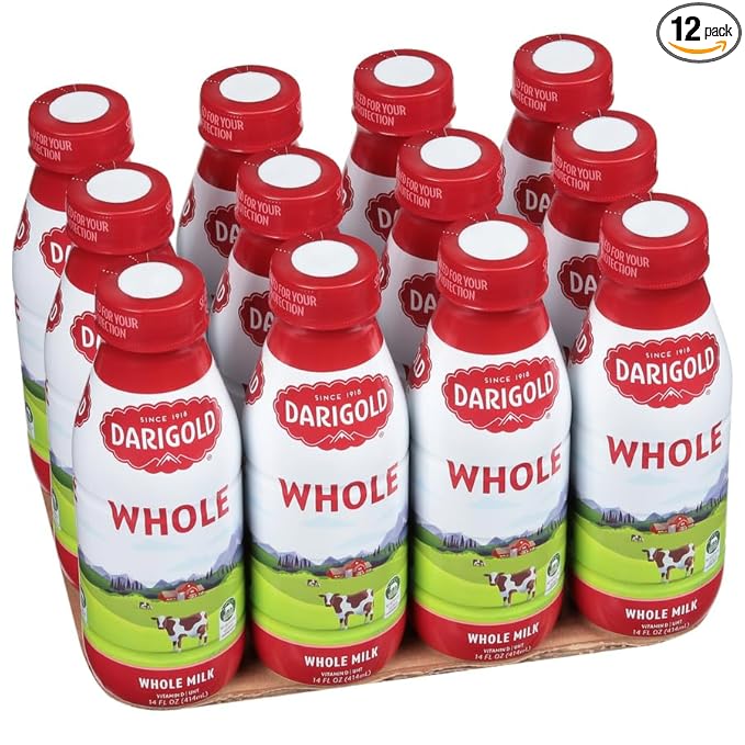 Darigold Shelf Stable Whole Milk with 12 Essential Nutrients, 15g Protein, rsBT Free - 14oz, 12 Pack (Whole)