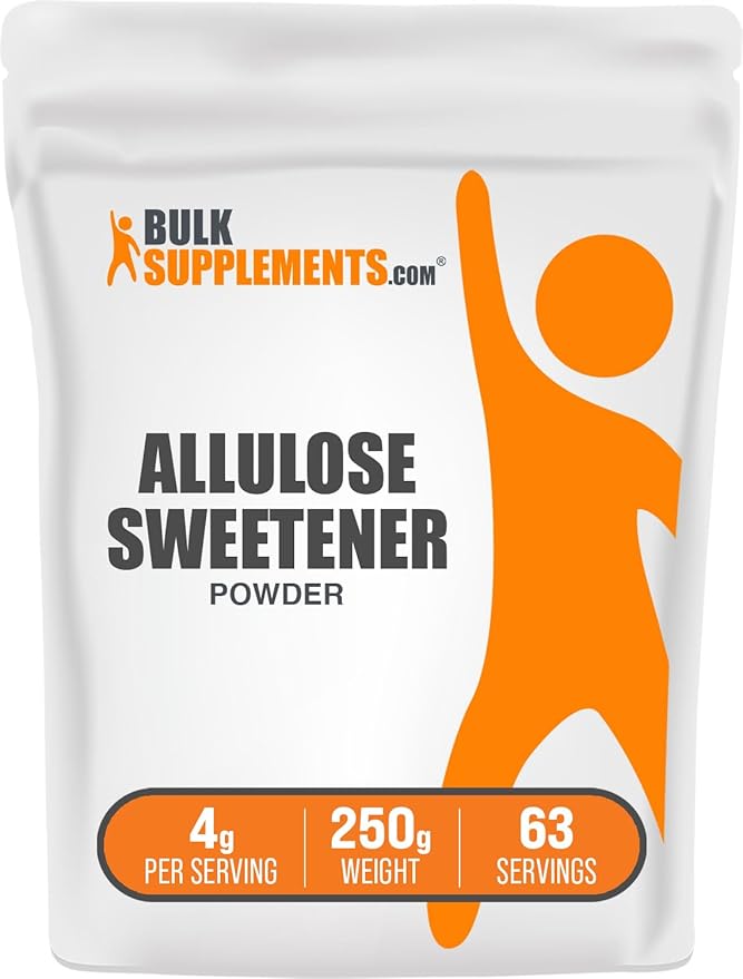 BulkSupplements.com Allulose Powder - Allulose Sweetener, Sugar Substitutes for Baking, Sugar Alternative - Pure & Gluten Free, 4g per Servings, 250g (8.8 oz) (Pack of 1)