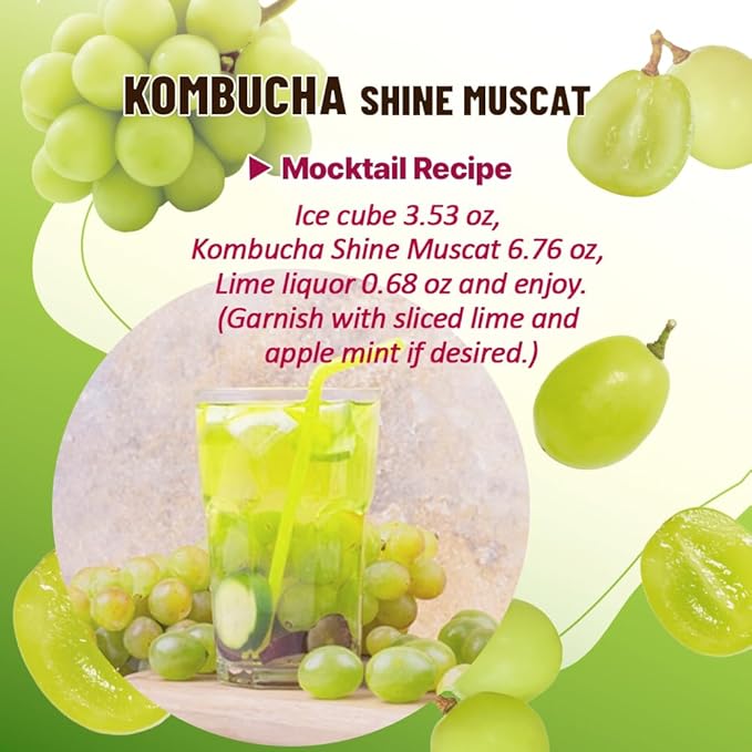 KAYFOOD Garden Daily Shinemuscat Kombucha Tea Powdered Mix, Probiotics & Prebiotics, Zero Sugar, Diet, Healthy Fermented Drinks Korea Workout T (10ST)