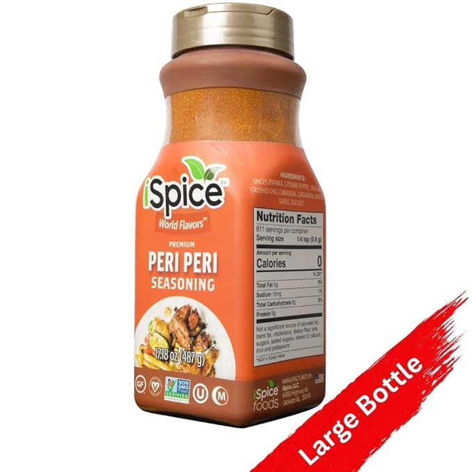 iSpice Blend | Peri Peri Seasoning | 17.18 oz | Mixed Spice & Seasoning | Bulk Size | Halal | Kosher (Peri Peri)
