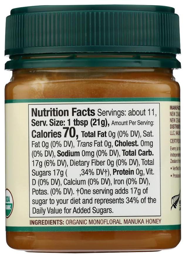 Wedderspoon Raw Premium USDA Certified Organic Manuka Honey, 100+ MGO, 8.8 Oz, Unpasteurized New Zealand Honey, From Our Hives to Your Home