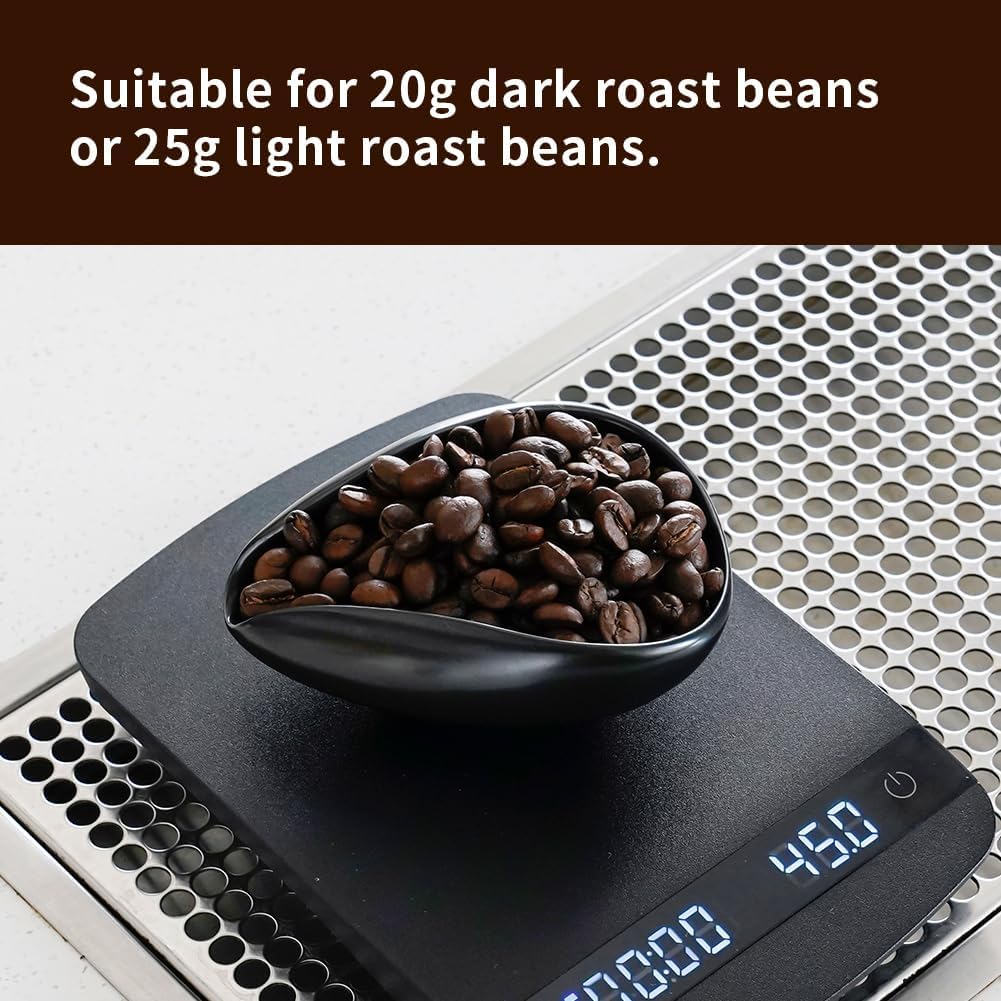 watchget Ceramic Coffee Dosing Cup & Tea Storage Tray, Black